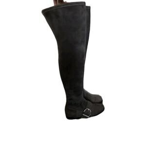 NINE WEST Brown Allair Over The Knee Round-Toe Pull-On Block Heel Boots Size 5.5